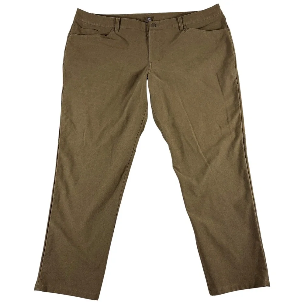 Lululemon Commission Pant Mens 46 Brown Slim Stretch Workwear Outdoors Comfort